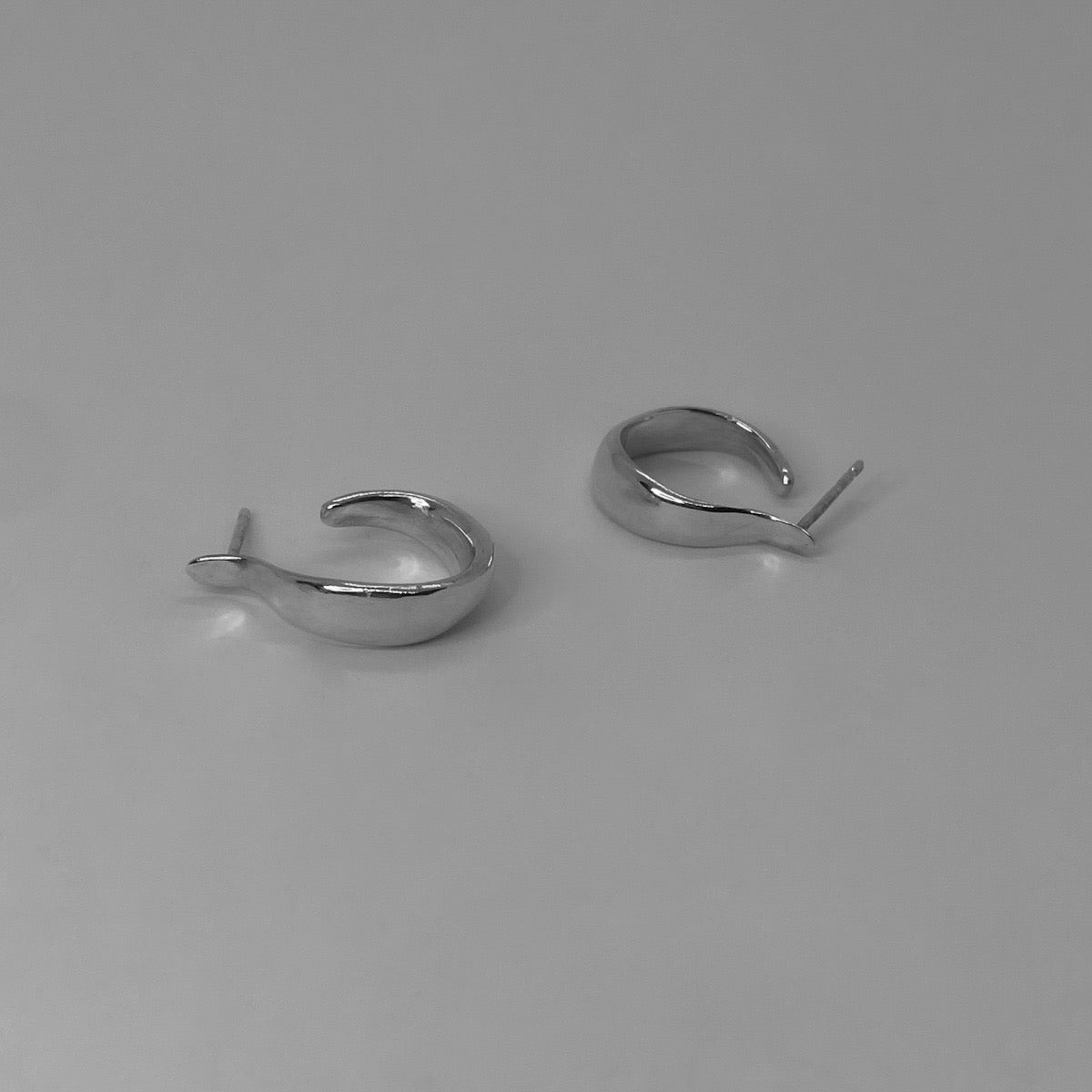 Handmade oval hoop earrings made from sterling silver 925