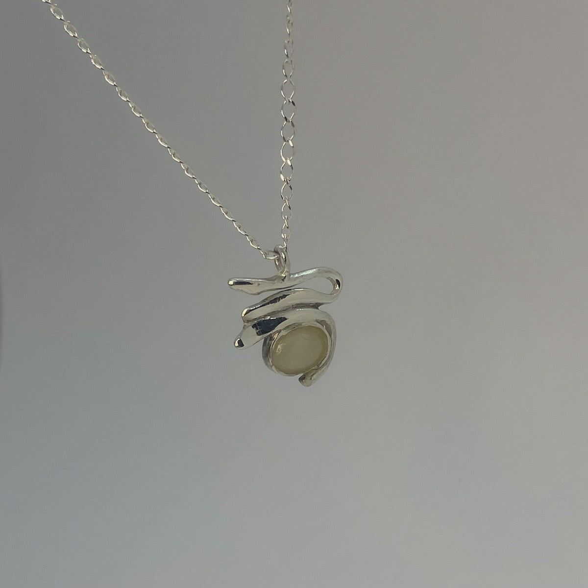Handmade necklace crafted from sterling silver 925 with a semi-precious stone.