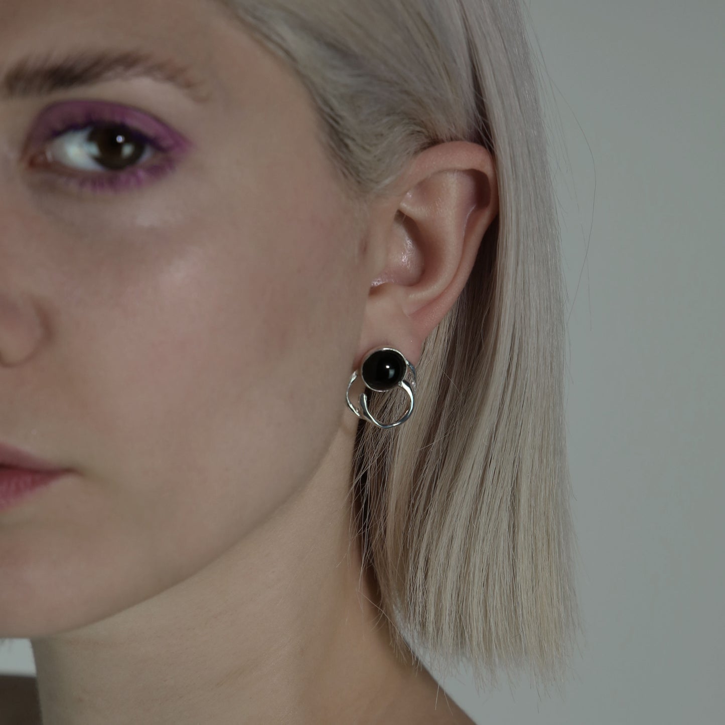 Handmade earrings crafted from sterling silver 925 with a semi-precious stone.
