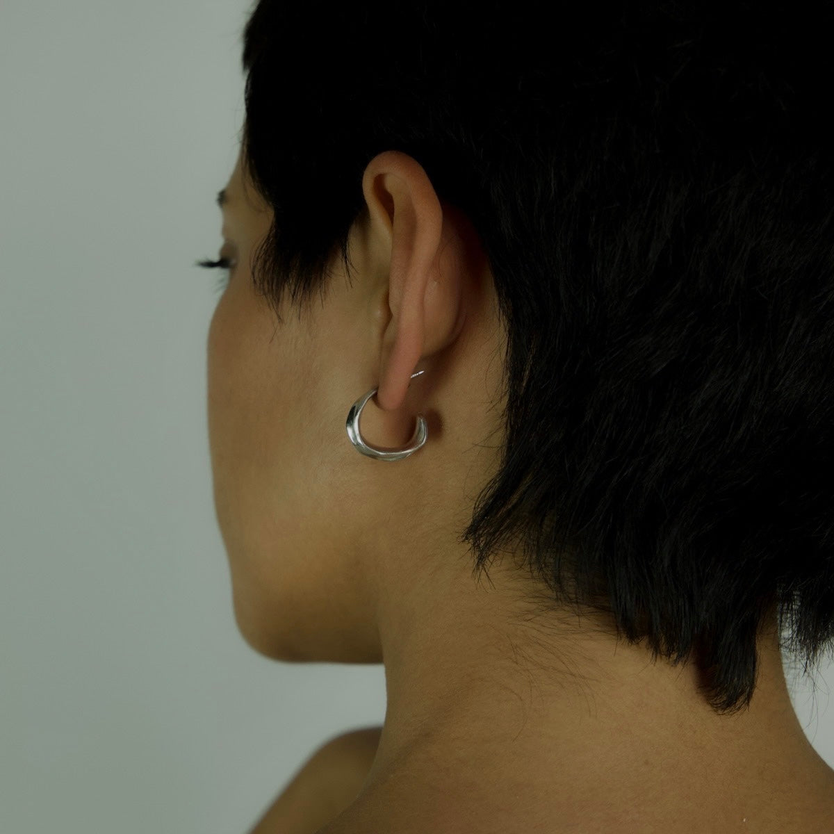 Chunky wavy hoops, handcrafted and made from 925 sterling silver