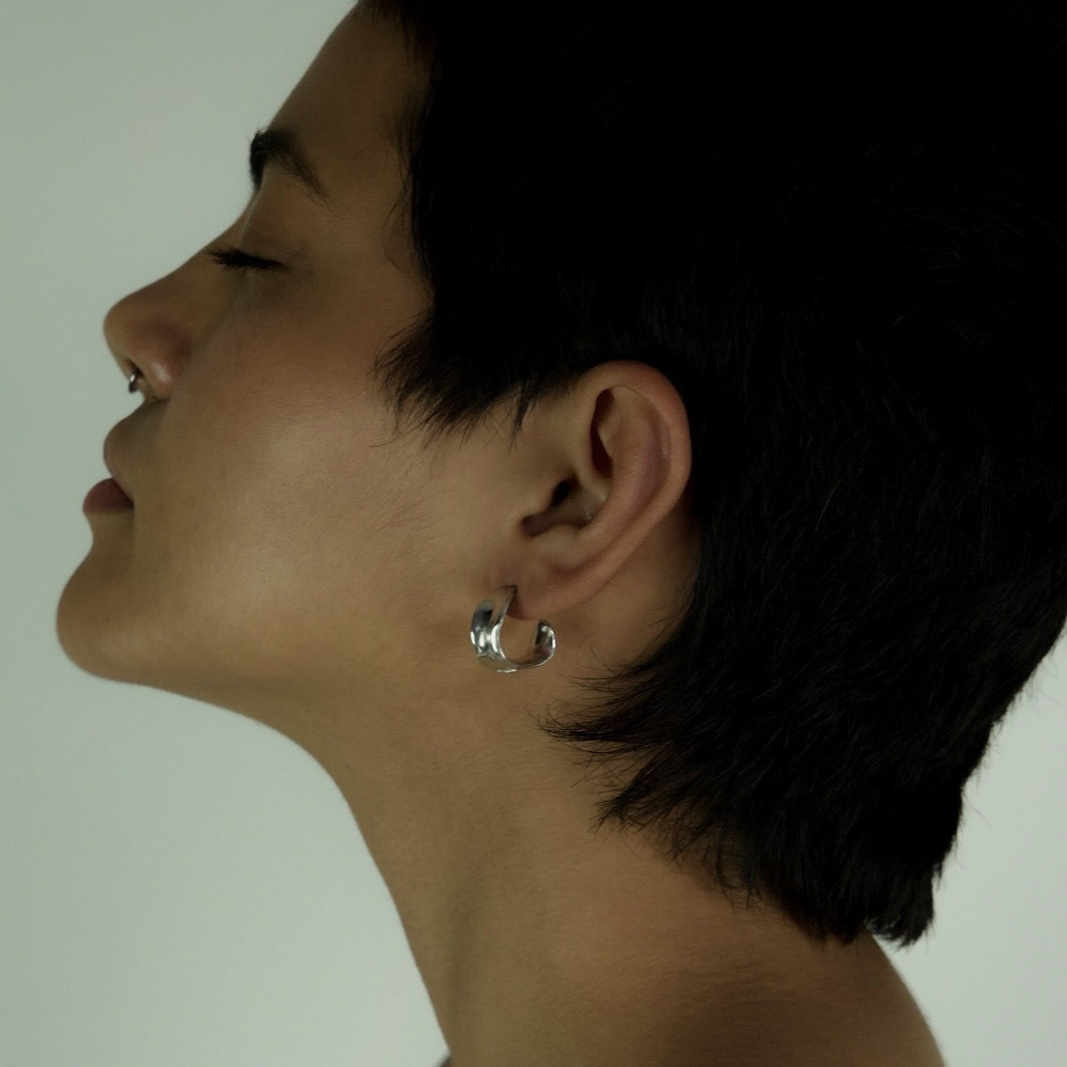 Chunky wavy hoops, handcrafted and made from 925 sterling silver