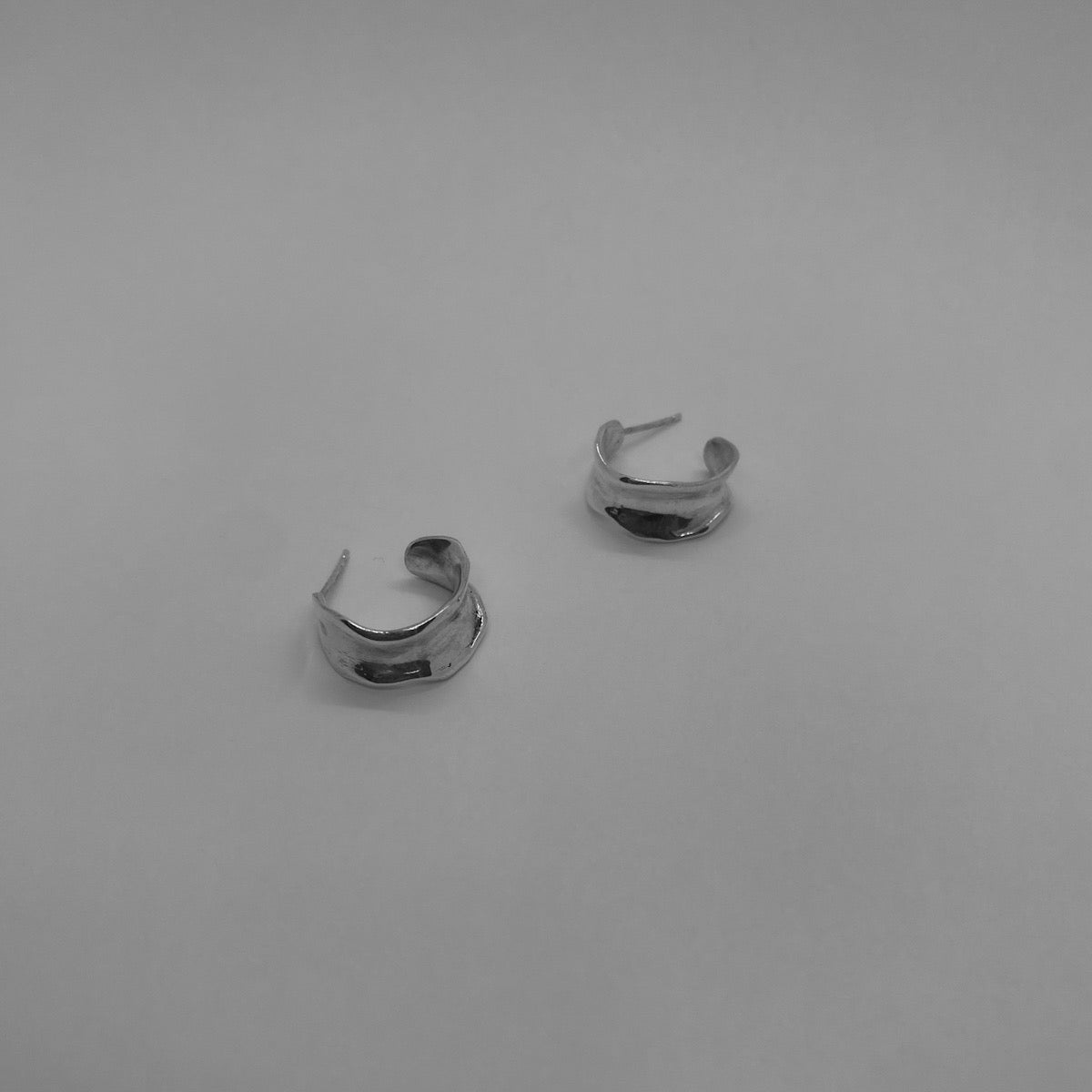 Chunky wavy hoops, handcrafted and made from 925 sterling silver