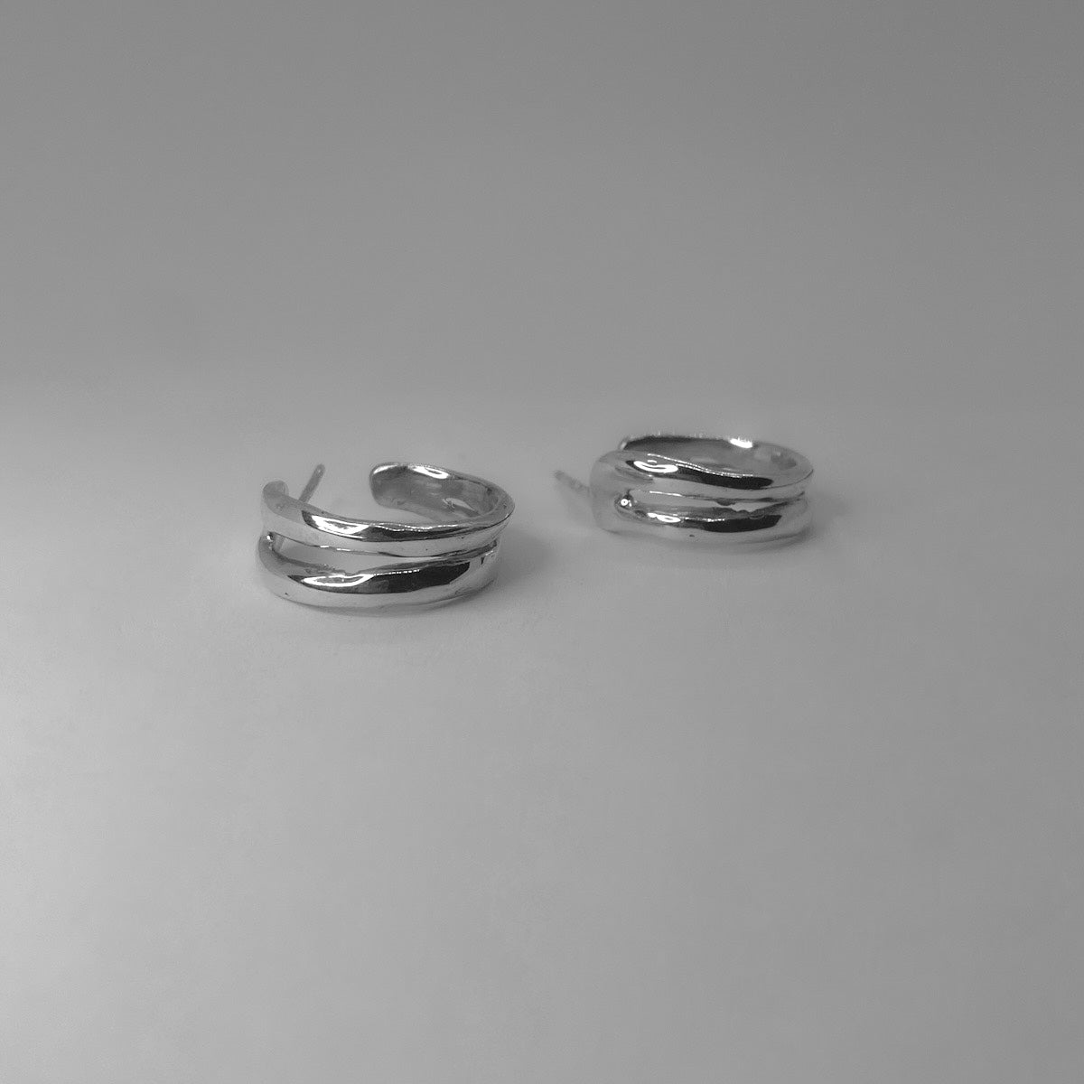 Handmade double hoop earrings crafted from sterling silver 925