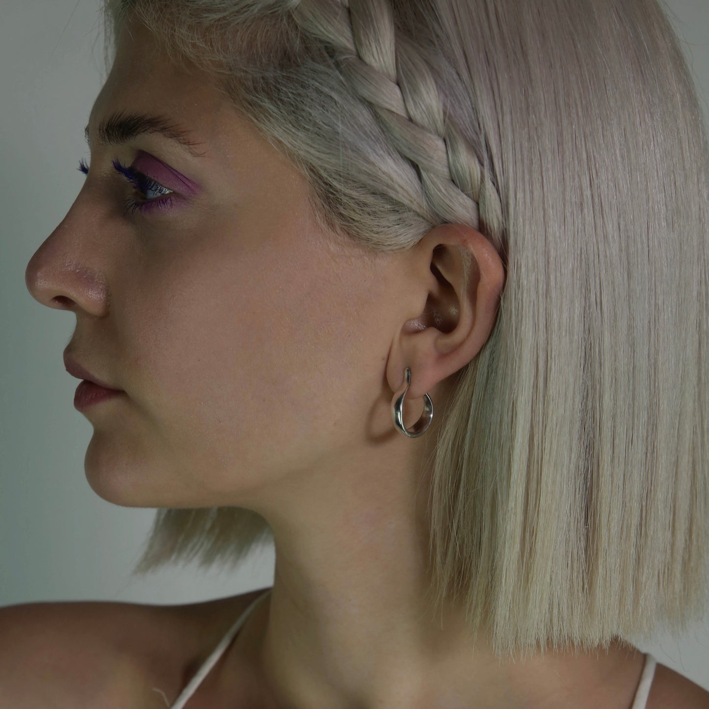 Handmade oval hoop earrings made from sterling silver 925