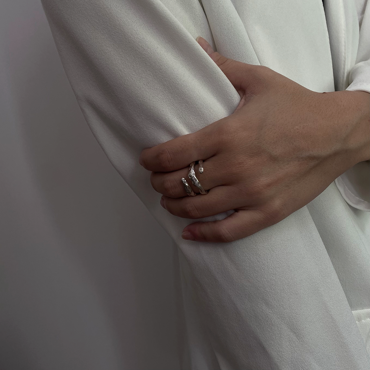 Handmade untreated ring crafted from sterling silver 925.
