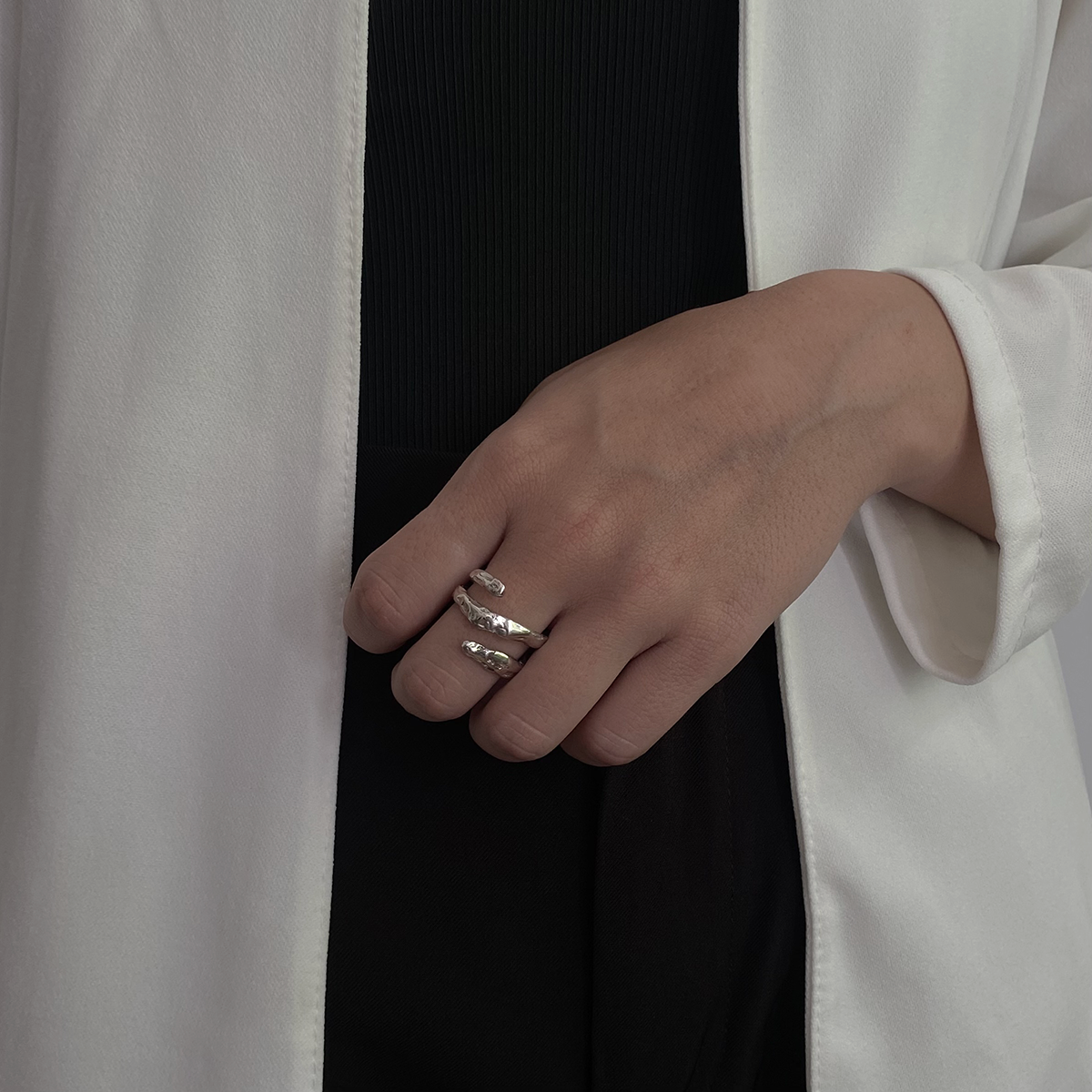 Handmade untreated ring crafted from sterling silver 925.