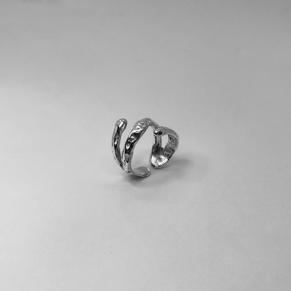 Handmade untreated ring crafted from sterling silver 925.