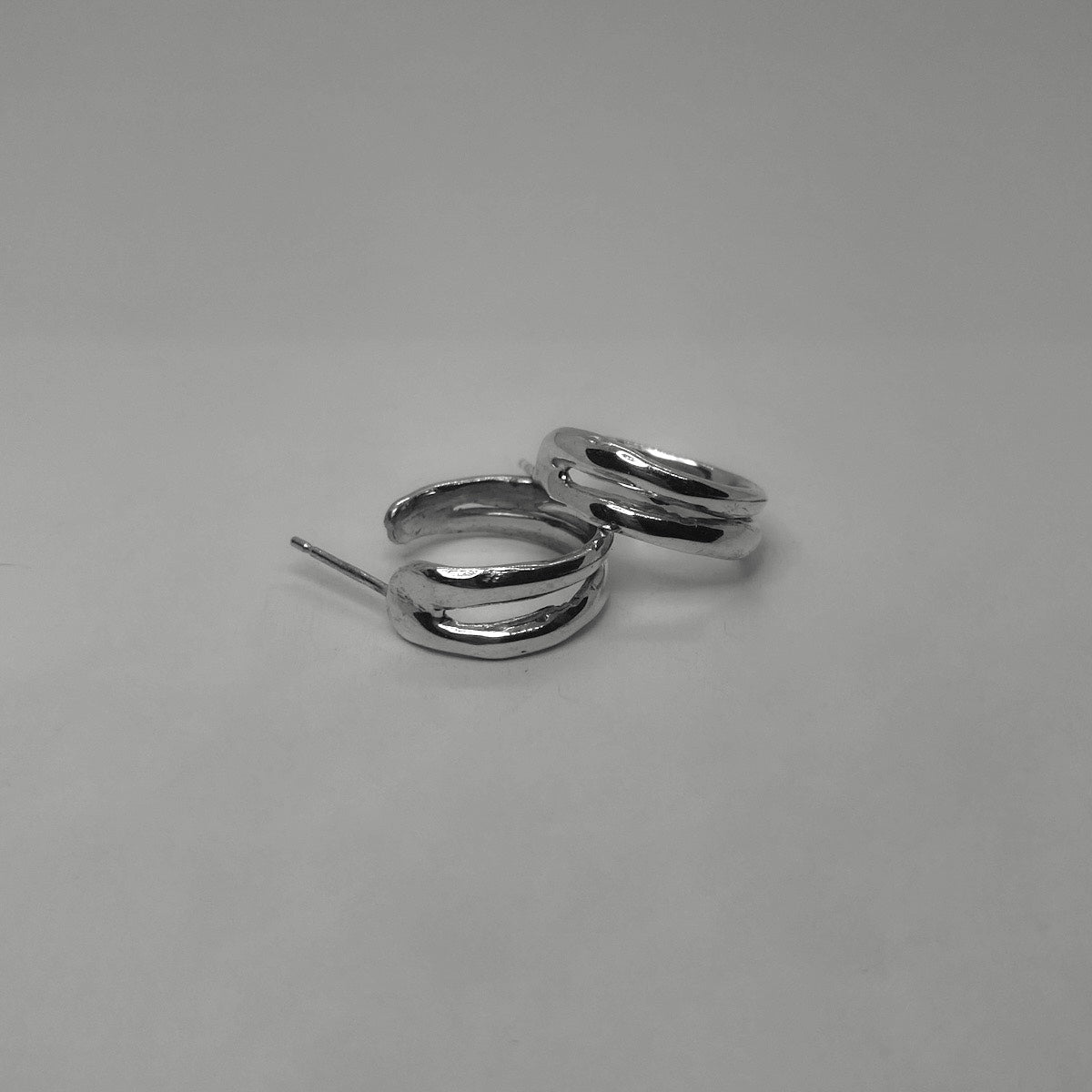Handmade double hoop earrings crafted from sterling silver 925