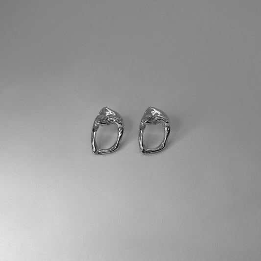 Square earrings are handcrafted and made from sterling silver 925