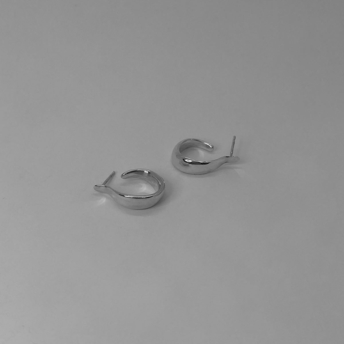 Handmade oval hoop earrings made from sterling silver 925
