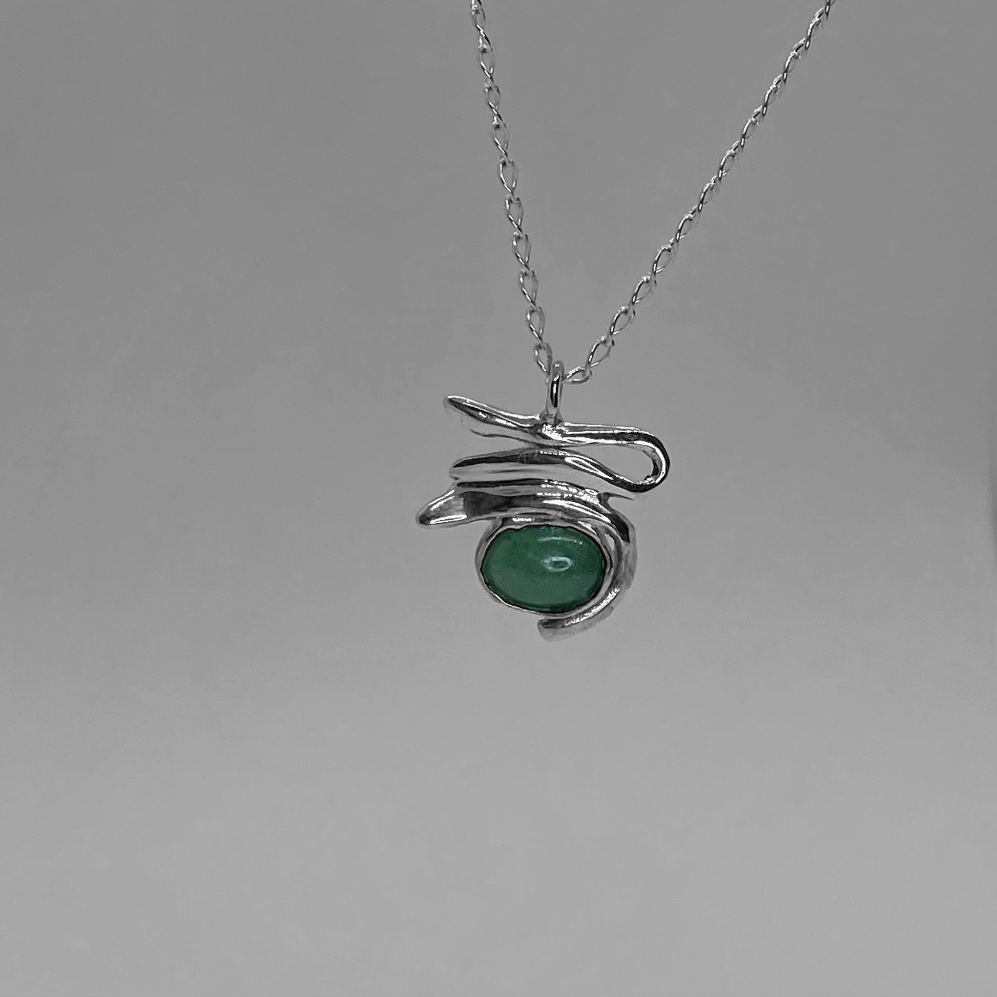Handmade necklace crafted from sterling silver 925 with a semi-precious stone.