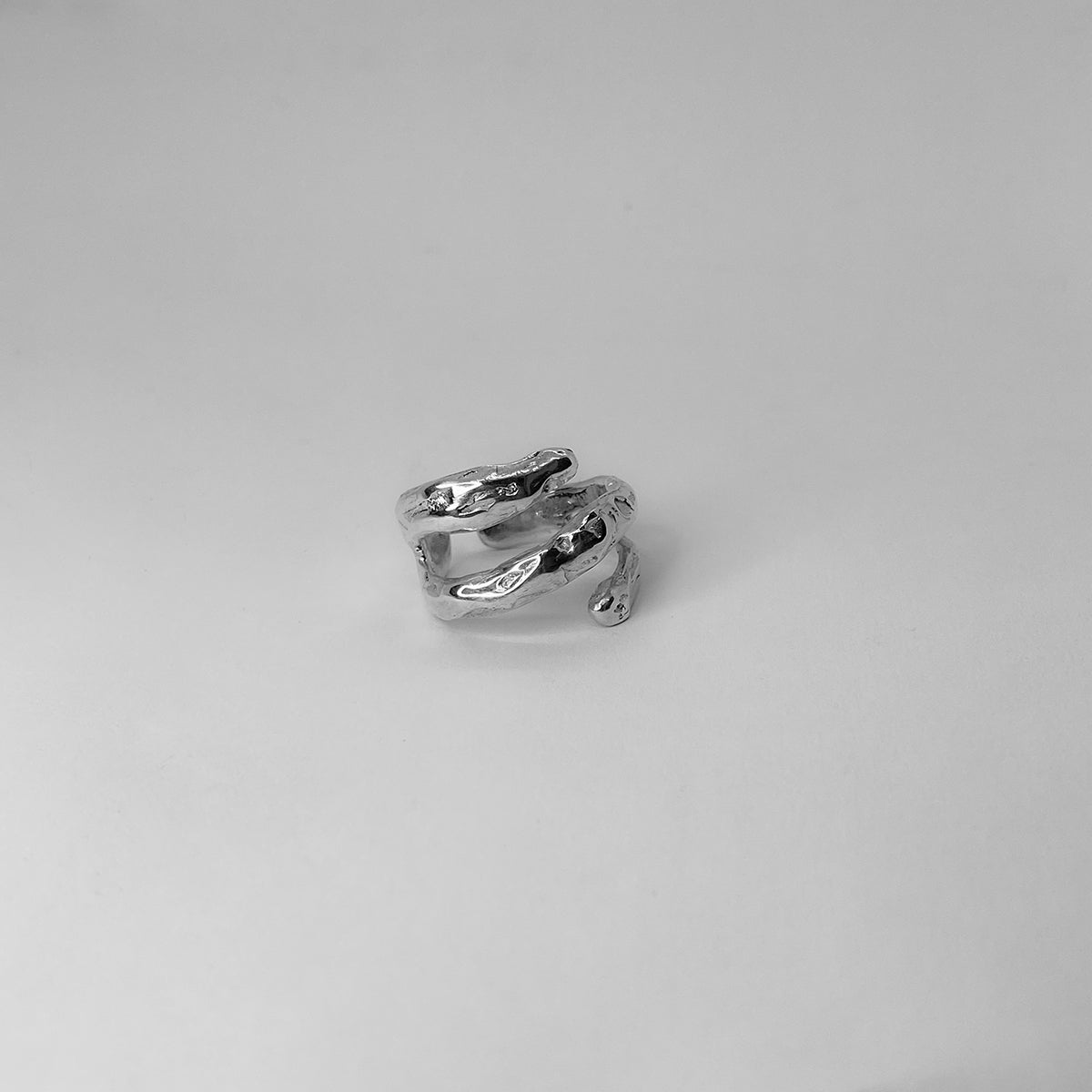Handmade untreated ring crafted from sterling silver 925.